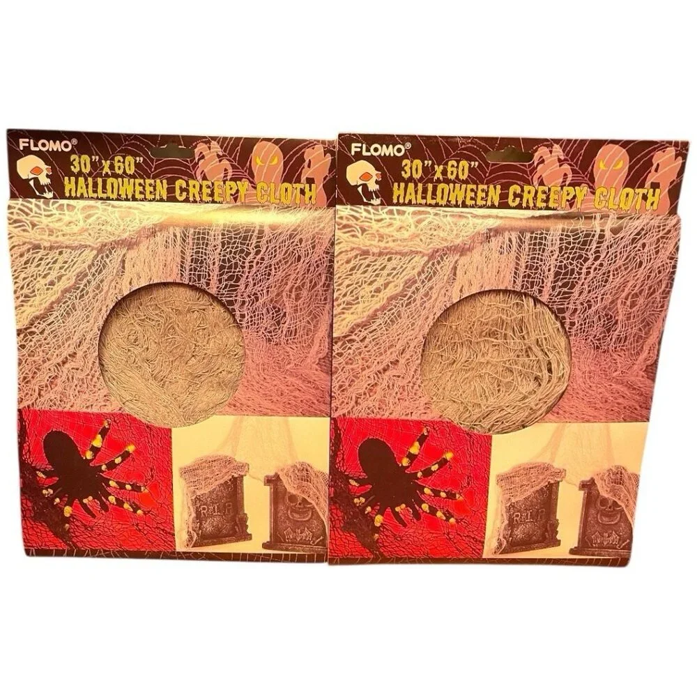 2 Packs~HALLOWEEN CREEPY DRAPE CLOTH Gray 30